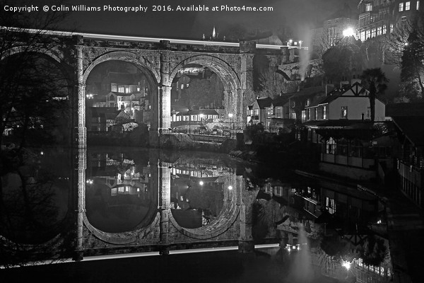  Night at  Knaresborough  2 BW Picture Board by Colin Williams Photography