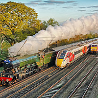 Buy canvas prints of Flying Scotsman and the Four Trains by Colin Williams Photography