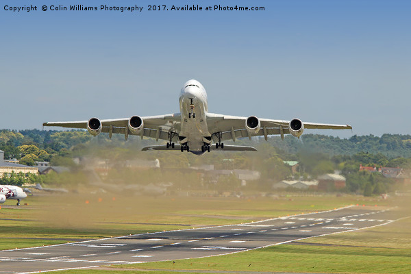  Airbus A380 Take off at Farnborough -1 Picture Board by Colin Williams Photography