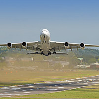 Buy canvas prints of  Airbus A380 Take off at Farnborough -1 by Colin Williams Photography
