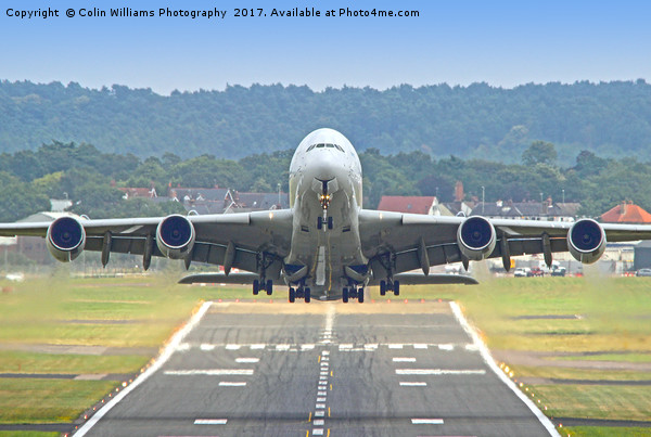 Airbus A380 Take off at Farnborough - 2 Picture Board by Colin Williams Photography
