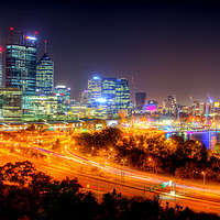 Buy canvas prints of The City Of Perth WA At Night - 2 by Colin Williams Photography