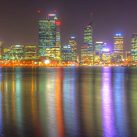 Buy canvas prints of The City Of Perth WA At Night - 3 by Colin Williams Photography