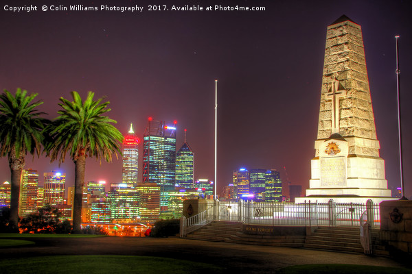 The City Of Perth WA At Night - 4 Picture Board by Colin Williams Photography