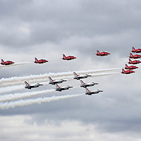 Buy canvas prints of Red Arrows and Thunderbirds by Colin Williams Photography