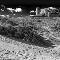 Buy canvas prints of Bamburgh Castle 2 BW by Colin Williams Photography