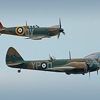 Buy canvas prints of Spitfire And Blenheim Duxford  2017 by Colin Williams Photography