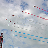 Buy canvas prints of The Red Arrows Arrive At Blackpool 2017 by Colin Williams Photography