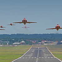 Buy canvas prints of The Red Arrows - Farnborough Airshow 2014 crop by Colin Williams Photography