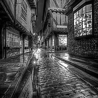 Buy canvas prints of The Shambles At Night 3 BW by Colin Williams Photography