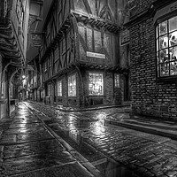 Buy canvas prints of The Shambles At Night 2 BW by Colin Williams Photography