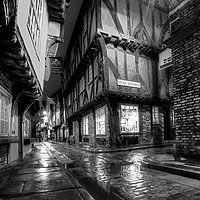 Buy canvas prints of The Shambles At Night 5 BW by Colin Williams Photography