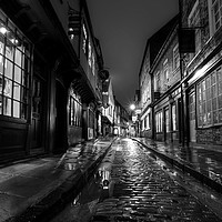 Buy canvas prints of The Shambles At Night 6 BW by Colin Williams Photography