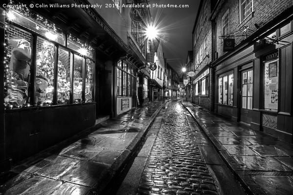 The Shambles At Night 7 BW Picture Board by Colin Williams Photography