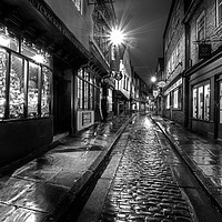 Buy canvas prints of The Shambles At Night 7 BW by Colin Williams Photography