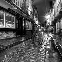 Buy canvas prints of The Shambles At Night 8 BW by Colin Williams Photography