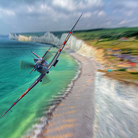 Buy canvas prints of Spitfire at The Birling Gap by Colin Williams Photography