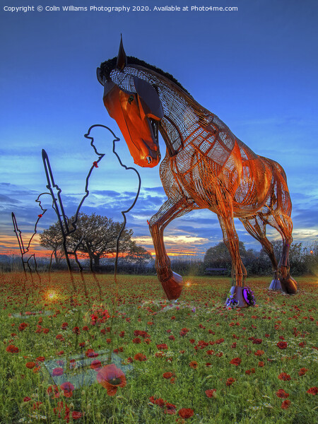 The Featherstone War Horse and A Ghostly Field of  Picture Board by Colin Williams Photography