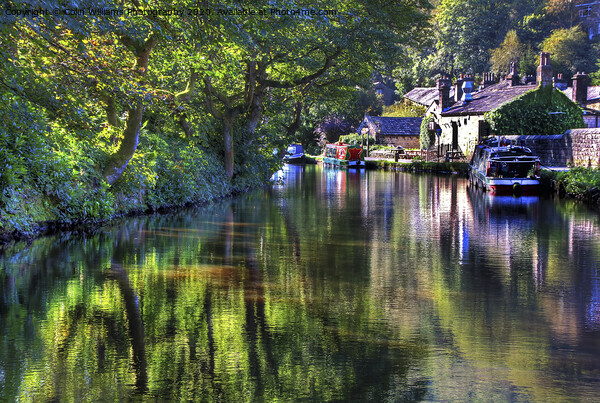 Reflections on The Rochdale Canal At Hebden Bridge Picture Board by Colin Williams Photography