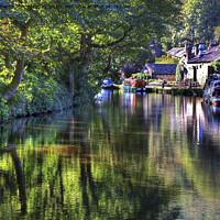 Buy canvas prints of Reflections on The Rochdale Canal At Hebden Bridge by Colin Williams Photography