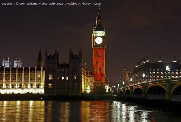 Big Ben with  Falling Poppies Picture Board by Colin Williams Photography