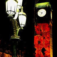 Buy canvas prints of Big Ben with  Falling Poppies from Westminster Bri by Colin Williams Photography