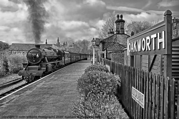 Oakworth Station BW Picture Board by Colin Williams Photography