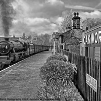 Buy canvas prints of Oakworth Station BW by Colin Williams Photography