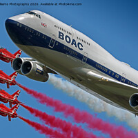 Buy canvas prints of BOAC  747 with The Red Arrows Flypast - 3 by Colin Williams Photography