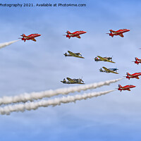 Buy canvas prints of Red Arrows And Eagle Squadron Duxford 2013 by Colin Williams Photography