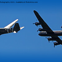Buy canvas prints of The BBMF Lancaster and DC3 Dakota at RIAT 2017 by Colin Williams Photography