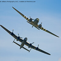 Buy canvas prints of The BBMF Lancaster and DC3 Dakota  2 by Colin Williams Photography