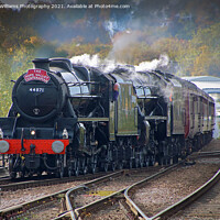 Buy canvas prints of Black 5 Steam Engines LMS Stanier Class 5 4 6 0 at Wakefield Westgate by Colin Williams Photography