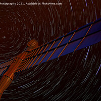 Buy canvas prints of Abstract The Angel of the North Star Trails  by Colin Williams Photography