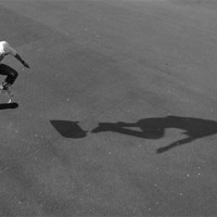 Buy canvas prints of Kickflip Shadow Skateboarding by Nathan Gathercole