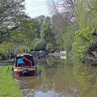 Buy canvas prints of Narrowboats on Oxford Canal by Tony Murtagh