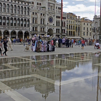 Buy canvas prints of Acqua Alta St Marks Square by Tony Murtagh
