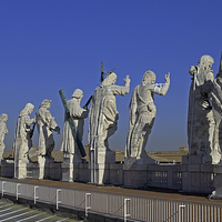 Buy canvas prints of Statues on Facade of St Peters by Tony Murtagh