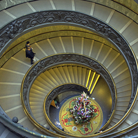Buy canvas prints of Spiral Staircase in Vatican Museum by Tony Murtagh