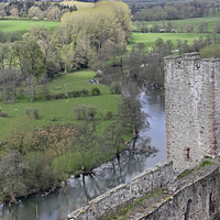 Buy canvas prints of River Teme at Ludlow Castle by Tony Murtagh