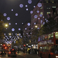 Buy canvas prints of Oxford Street Christmas Lights by Tony Murtagh