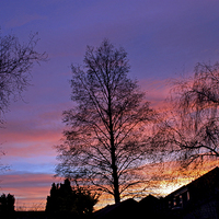 Buy canvas prints of  Sun setting over Bicester   by Tony Murtagh