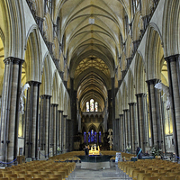 Buy canvas prints of  Salisbury Cathedral Nave by Tony Murtagh