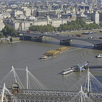 Buy canvas prints of  Waterloo Bridge from London Eye  by Tony Murtagh