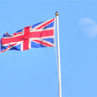 Buy canvas prints of The Flag and Moon by Gillian Oprey