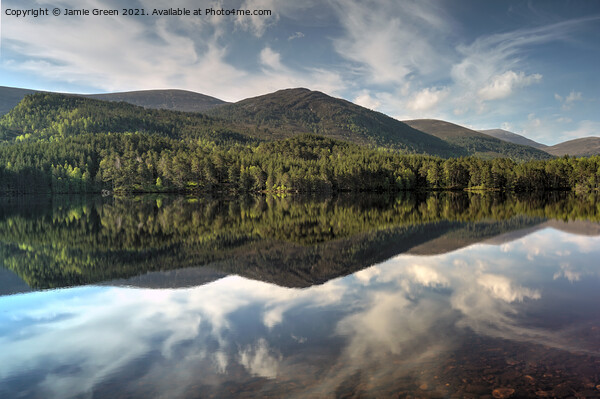 Loch an Eilean Reflections Picture Board by Jamie Green