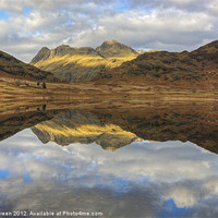 Buy canvas prints of Langdale Pikes Reflections by Jamie Green