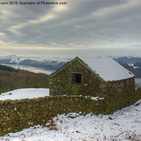 Buy canvas prints of A Lakeland Barn In Winter by Jamie Green