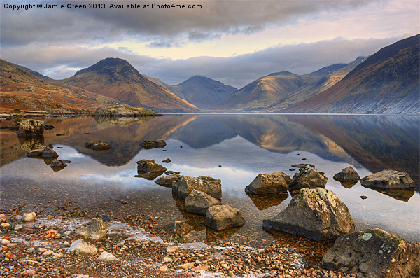 Wastwater..Rocks And Reflections Picture Board by Jamie Green