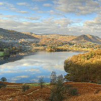 Buy canvas prints of Grasmere Panorama by Jamie Green